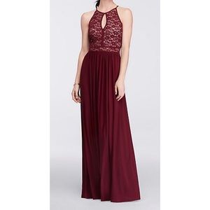 LACE KEYHOLE TIE BACK HALTER DRESS ~ MORGAN & CO.